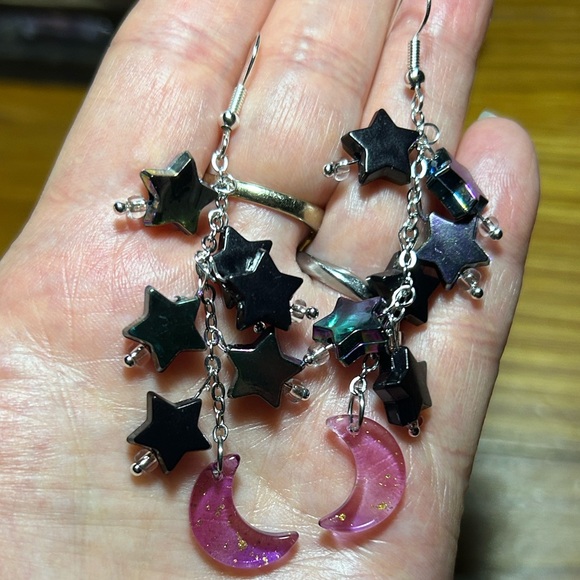 Hand Crafted Jewelry - 3/$25 Star and Moon Dangle Earrings